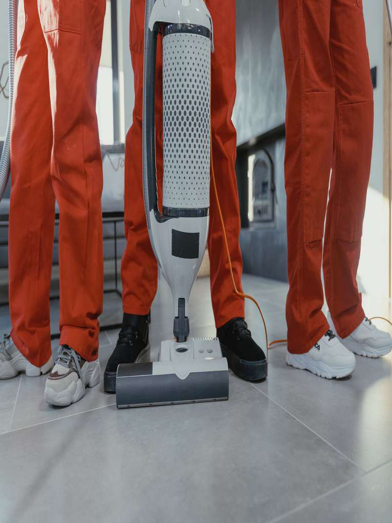 Professional cleaning equipment in use